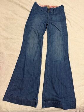 Rich & Skinny Women's Wide-Leg Flare Jeans - Medium Blue